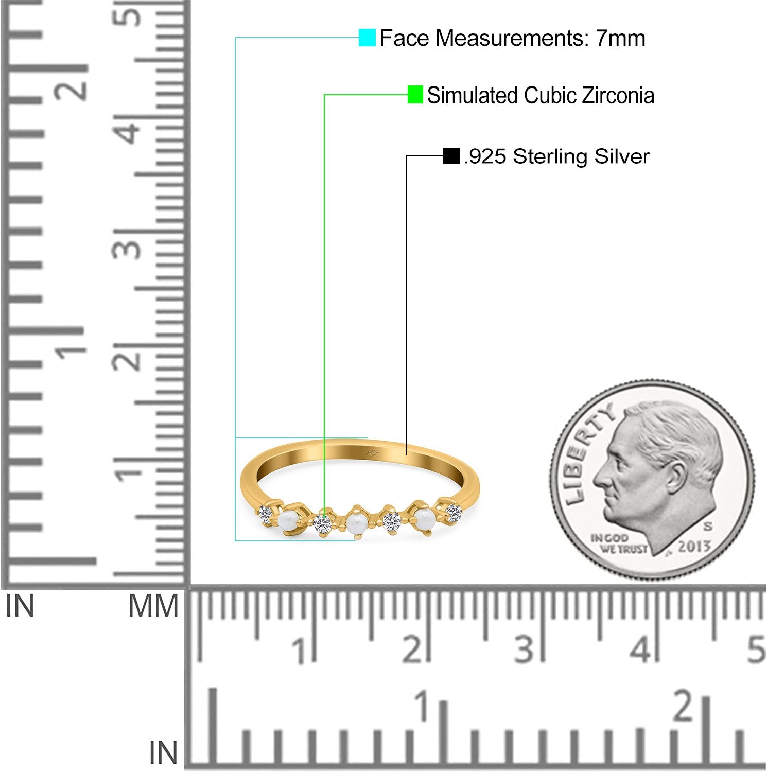 Eternity Band Wedding Ring Lab Created White Opal Simulated CZ 925 Sterling Silver