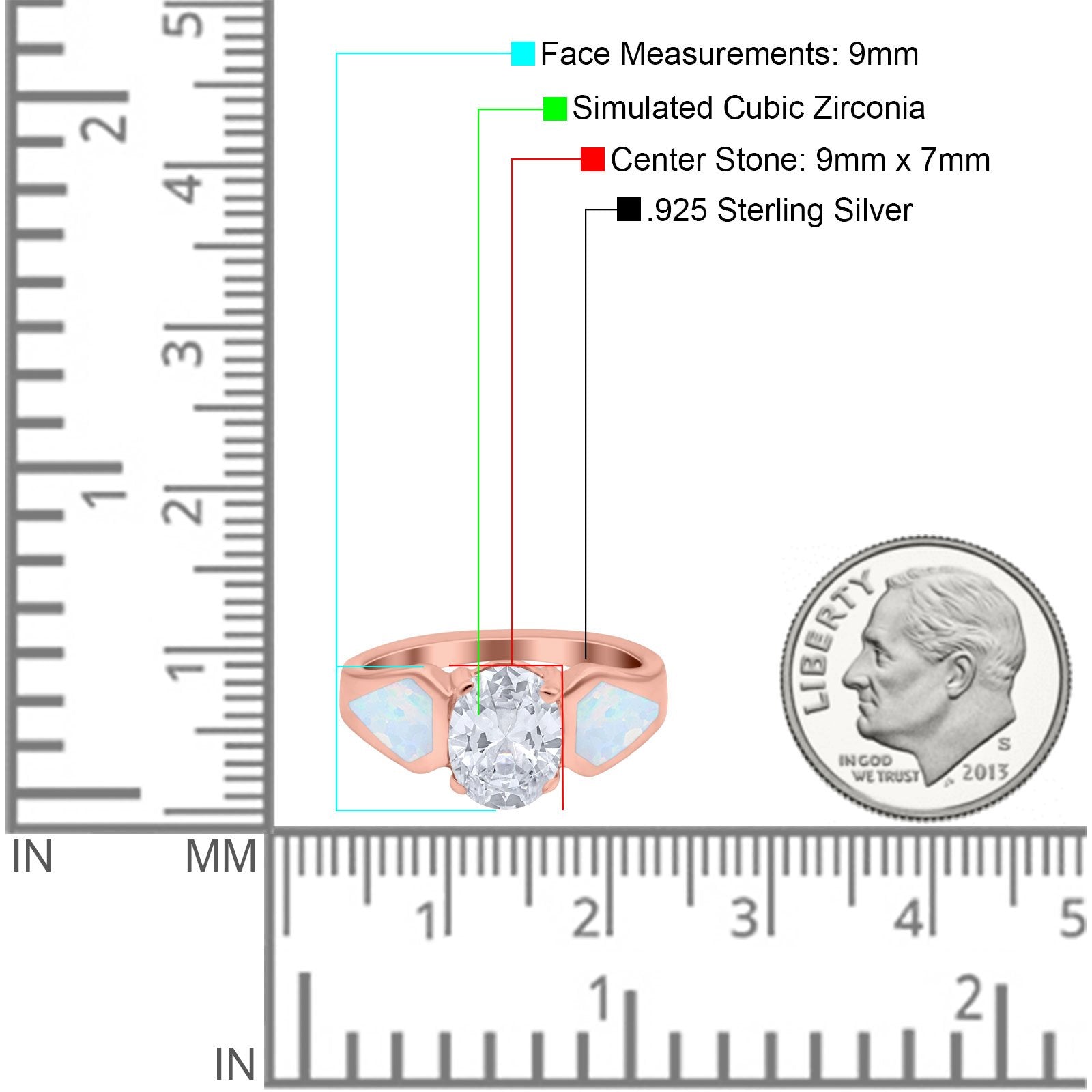 Three Stone Vintage Style Oval Art Deco Created White Opal Wedding Engagement Ring Simulated Cubic Zirconia 925 Sterling Silver