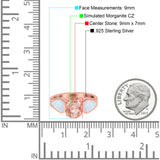 Three Stone Vintage Style Oval Art Deco Created White Opal Wedding Engagement Ring Simulated Cubic Zirconia 925 Sterling Silver