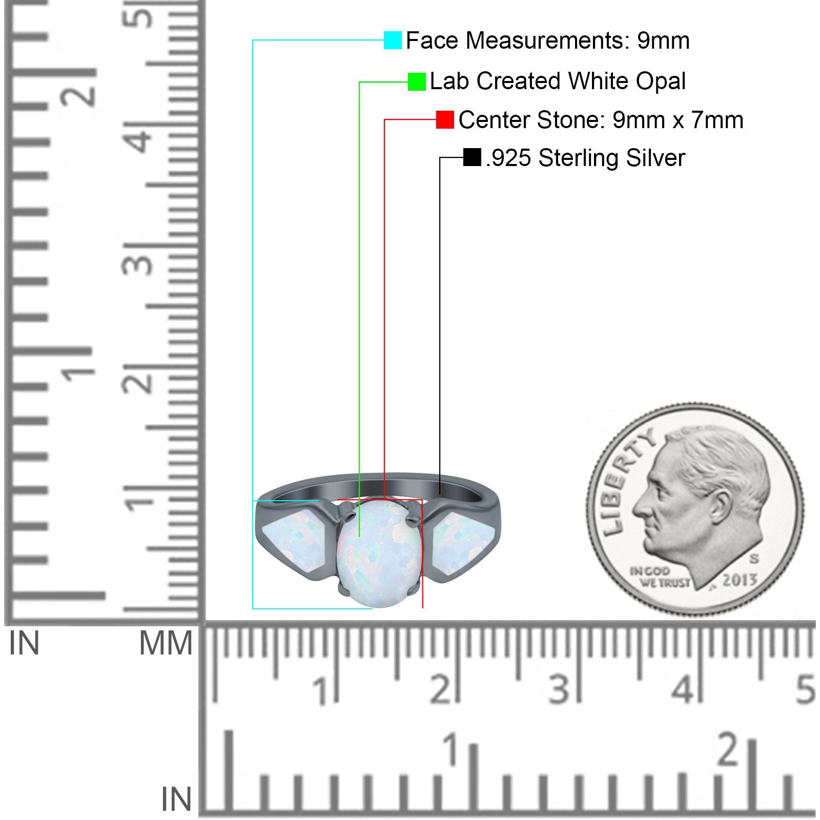 Three Stone Vintage Style Oval Art Deco Created White Opal Wedding Engagement Ring Simulated Cubic Zirconia 925 Sterling Silver