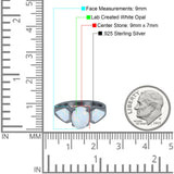 Three Stone Vintage Style Oval Art Deco Created White Opal Wedding Engagement Ring Simulated Cubic Zirconia 925 Sterling Silver