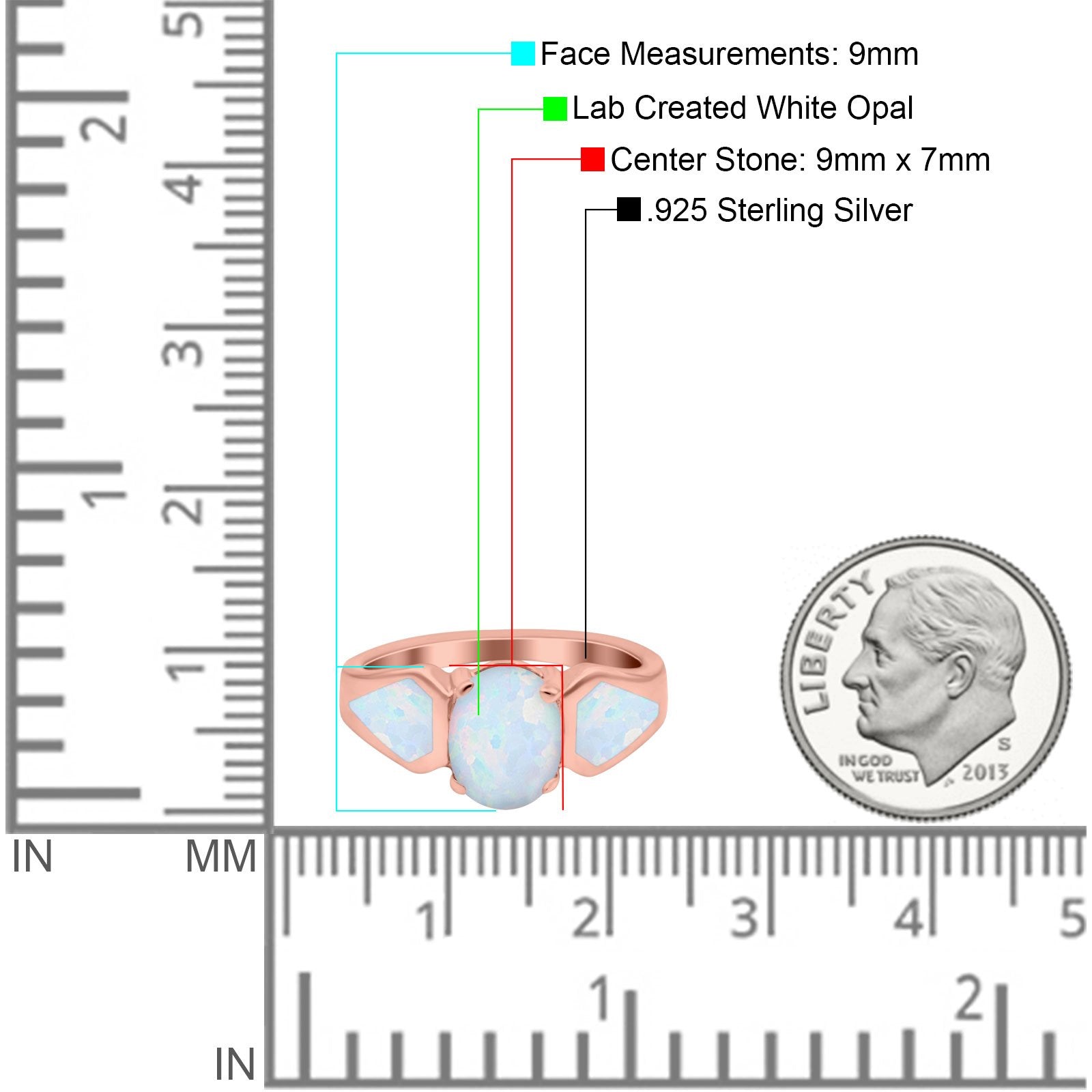 Three Stone Vintage Style Oval Art Deco Created White Opal Wedding Engagement Ring Simulated Cubic Zirconia 925 Sterling Silver