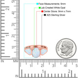 Three Stone Vintage Style Oval Art Deco Created White Opal Wedding Engagement Ring Simulated Cubic Zirconia 925 Sterling Silver