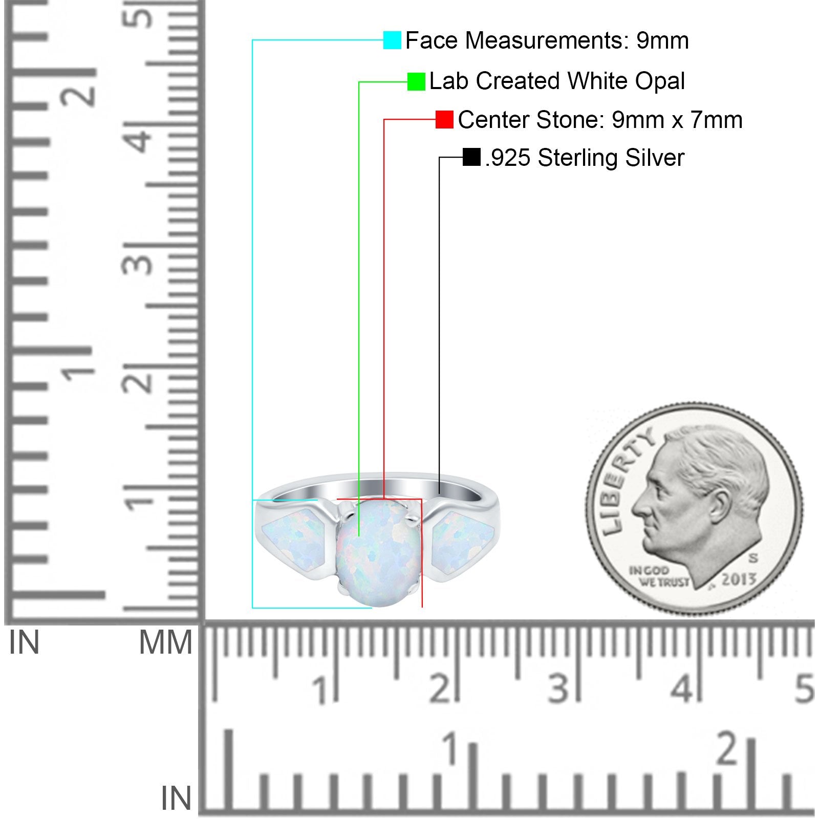 Three Stone Vintage Style Oval Art Deco Created White Opal Wedding Engagement Ring Simulated Cubic Zirconia 925 Sterling Silver