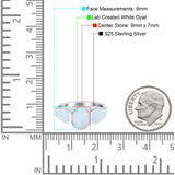 Three Stone Vintage Style Oval Art Deco Created White Opal Wedding Engagement Ring Simulated Cubic Zirconia 925 Sterling Silver