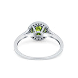 Halo Wedding Bridal Ring Round Simulated Cubic Zirconia 925 Sterling Silver