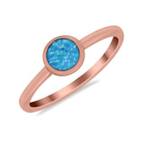 Petite Dainty Ring Solitaire Round Simulated Cubic Zirconia 925 Sterling Silver