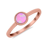 Petite Dainty Ring Solitaire Round Simulated Cubic Zirconia 925 Sterling Silver