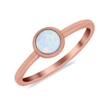 Petite Dainty Ring Solitaire Round Simulated Cubic Zirconia 925 Sterling Silver