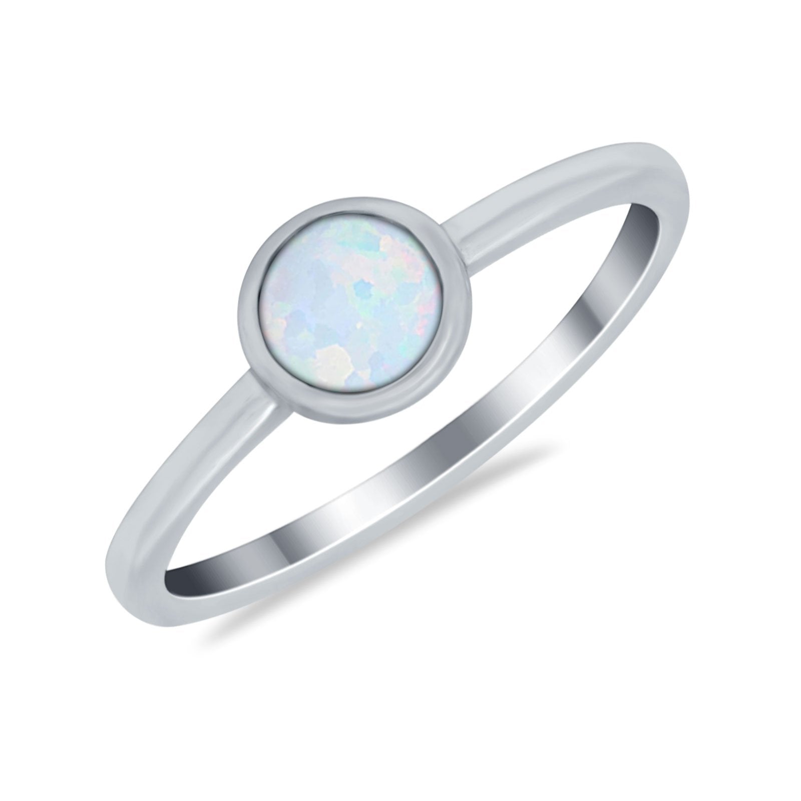 Petite Dainty Ring Solitaire Round Simulated Cubic Zirconia 925 Sterling Silver