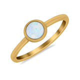 Petite Dainty Ring Solitaire Round Simulated Cubic Zirconia 925 Sterling Silver