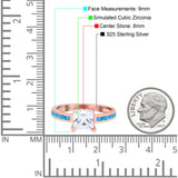 Solitaire Accent Fashion Ring Princess Cut Simulated Cubic Zirconia Created Opal 925 Sterling Silver