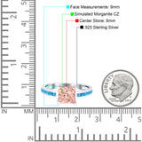 Solitaire Accent Fashion Ring Princess Cut Simulated Cubic Zirconia Created Opal 925 Sterling Silver