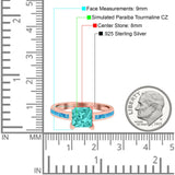 Solitaire Accent Fashion Ring Princess Cut Simulated Cubic Zirconia Created Opal 925 Sterling Silver