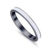 Full Eternity Stackable 3mm Wedding Band Ring Lab Created Opal 925 Sterling Silver
