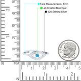 Evil Eye Ring Round Lab Opal Simulated Cubic Zirconia 925 Sterling Silver