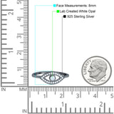Evil Eye Ring Round Lab Opal Simulated Cubic Zirconia 925 Sterling Silver