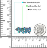 Plumeria Flower Ring Band Lab Created Opal Simulated Cubic Zirconia 925 Sterling Silver (8mm)