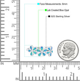 Plumeria Flower Ring Band Lab Created Opal Simulated Cubic Zirconia 925 Sterling Silver (8mm)