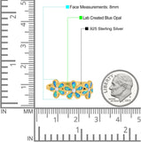 Plumeria Flower Ring Band Lab Created Opal Simulated Cubic Zirconia 925 Sterling Silver (8mm)