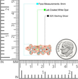 Plumeria Flower Ring Band Lab Created Opal Simulated Cubic Zirconia 925 Sterling Silver (8mm)