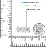 Plumeria Flower Ring Band Lab Created Opal Simulated Cubic Zirconia 925 Sterling Silver (8mm)