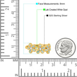 Plumeria Flower Ring Band Lab Created Opal Simulated Cubic Zirconia 925 Sterling Silver (8mm)