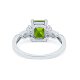 Emerald Cut Wedding Bridal Ring Simulated Cubic Zirconia 925 Sterling Silver