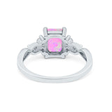 Emerald Cut Wedding Bridal Ring Simulated Cubic Zirconia 925 Sterling Silver