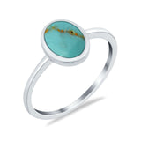 Solitaire Oval Thumb Ring Simulated Cubic Zirconia Stone 925 Sterling Silver