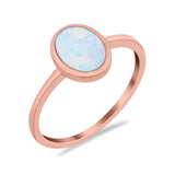 Solitaire Oval Thumb Ring Simulated Cubic Zirconia Stone 925 Sterling Silver