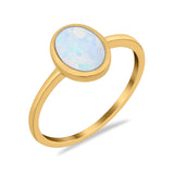 Solitaire Oval Thumb Ring Simulated Cubic Zirconia Stone 925 Sterling Silver