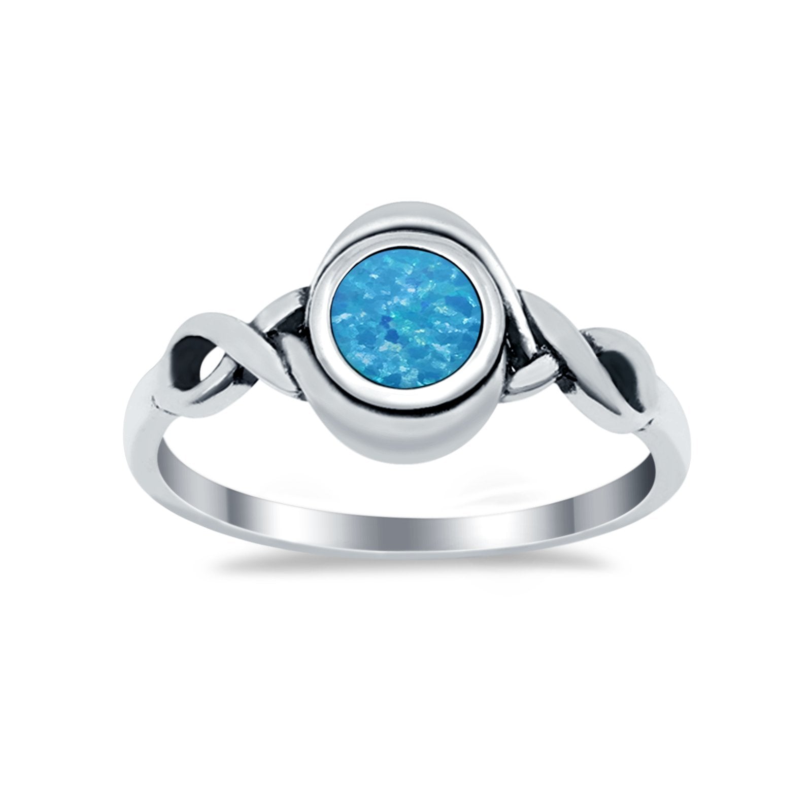 Celtic Trinity Ring Simulated Cubic Zirconia Infinity Shank 925 Sterling Silver