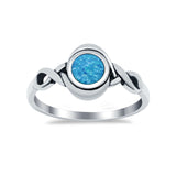 Celtic Trinity Ring Simulated Cubic Zirconia Infinity Shank 925 Sterling Silver