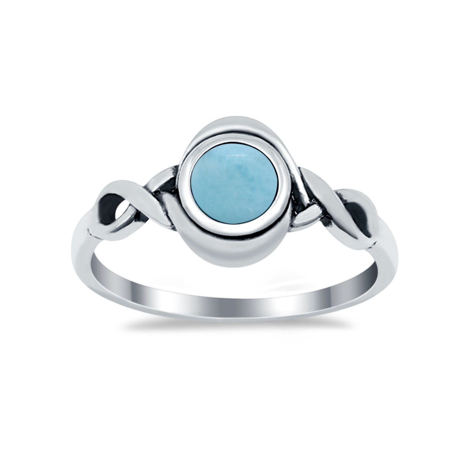 Celtic Trinity Ring Simulated Cubic Zirconia Infinity Shank 925 Sterling Silver