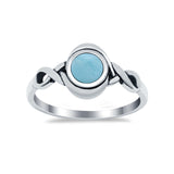 Celtic Trinity Ring Simulated Cubic Zirconia Infinity Shank 925 Sterling Silver