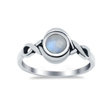 Celtic Trinity Ring Simulated Cubic Zirconia Infinity Shank 925 Sterling Silver