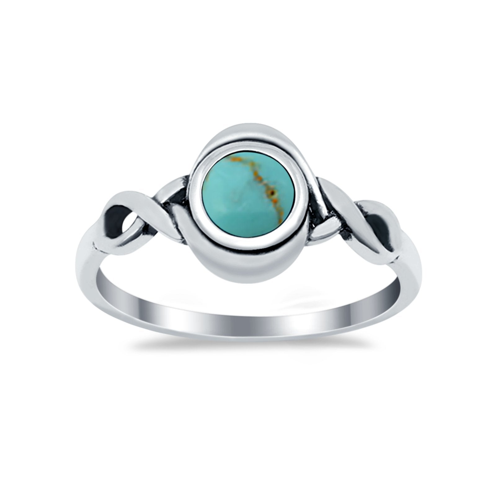 Celtic Trinity Ring Simulated Cubic Zirconia Infinity Shank 925 Sterling Silver