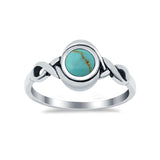Celtic Trinity Ring Simulated Cubic Zirconia Infinity Shank 925 Sterling Silver