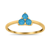 Fashion Thumb Ring Round Simulated Cubic Zirconia Opal 925 Sterling Silver