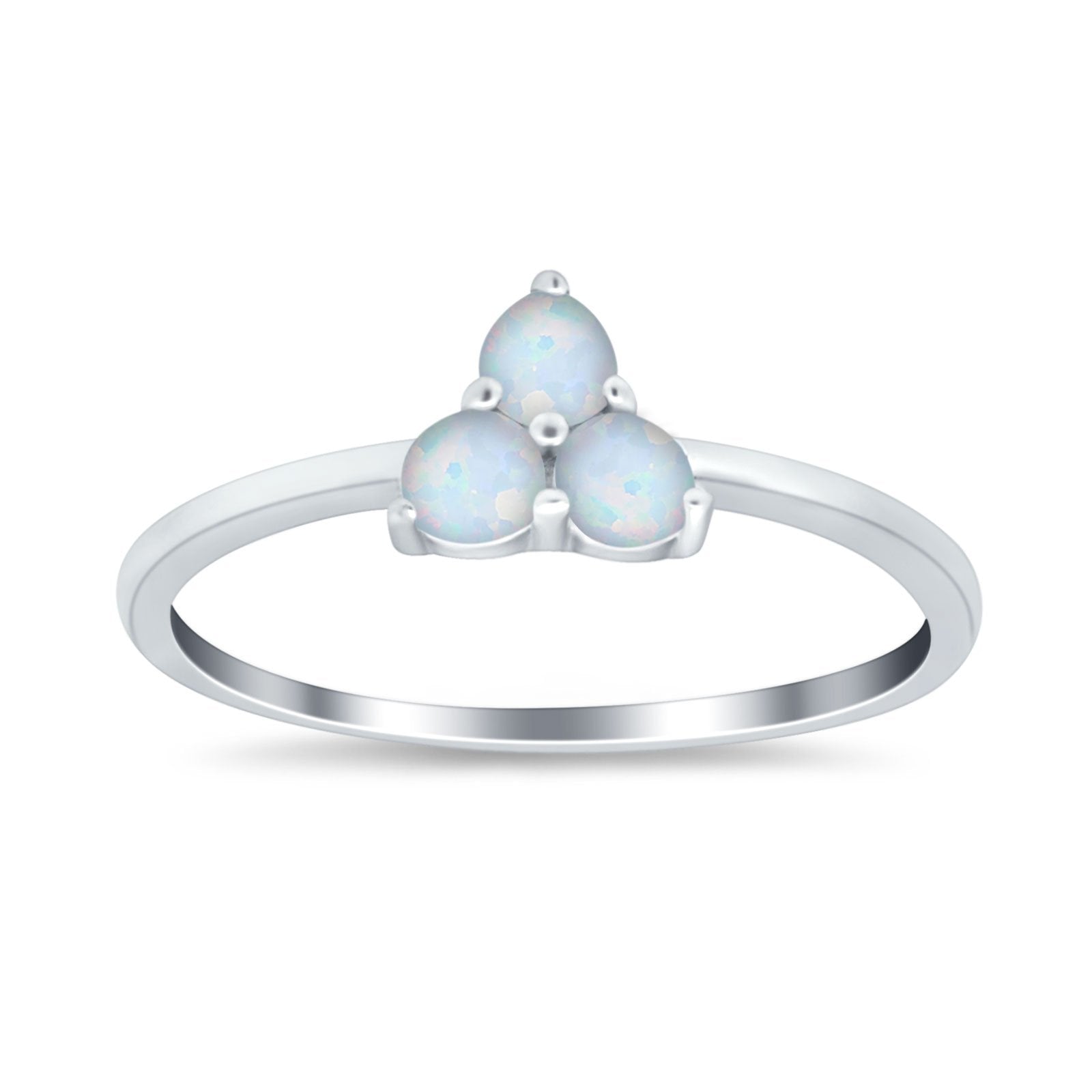 Fashion Thumb Ring Round Simulated Cubic Zirconia Opal 925 Sterling Silver