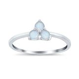 Fashion Thumb Ring Round Simulated Cubic Zirconia Opal 925 Sterling Silver