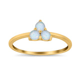 Fashion Thumb Ring Round Simulated Cubic Zirconia Opal 925 Sterling Silver