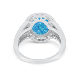 Art Deco Engagement Bridal Ring Simulated Cubic Zirconia 925 Sterling Silver