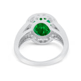 Art Deco Engagement Bridal Ring Simulated Cubic Zirconia 925 Sterling Silver