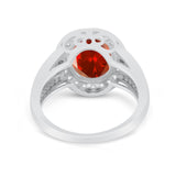 Art Deco Engagement Bridal Ring Simulated Cubic Zirconia 925 Sterling Silver