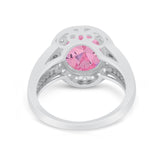 Art Deco Engagement Bridal Ring Simulated Cubic Zirconia 925 Sterling Silver