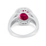 Art Deco Engagement Bridal Ring Simulated Cubic Zirconia 925 Sterling Silver
