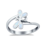 Dragonfly Band Ring Simulated Cubic Zirconia 925 Sterling Silver