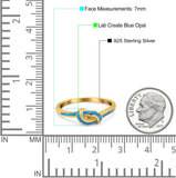Knot Ring Band Lab Created Opal 925 Sterling Silver (7mm)